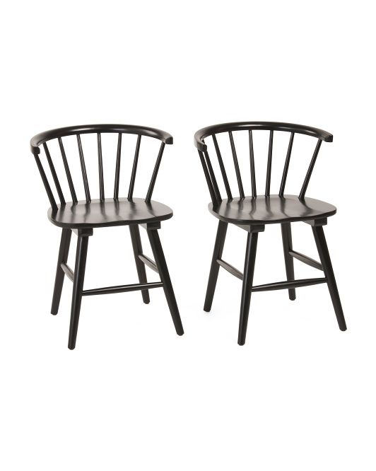 Set Of 2 Wood Curve Back Dining Chairs | TJ Maxx