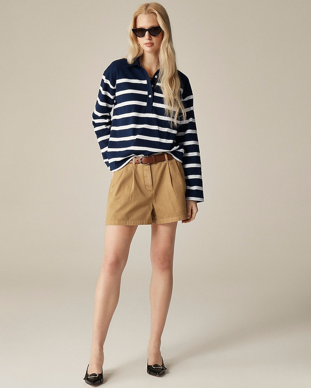 Mariner jersey long-sleeve polo T-shirt in stripe | J. Crew US