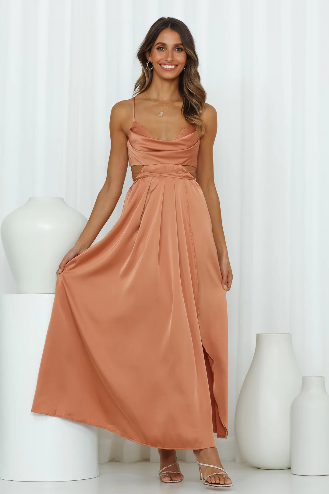 Reveal Your Mind Midi Dress Brown | Hello Molly (AU)