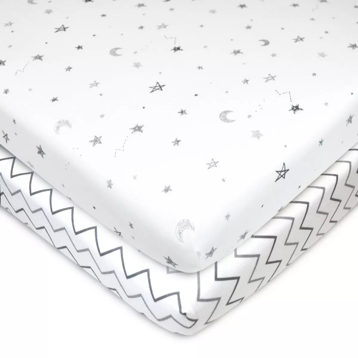TL Care Printed 100% Cotton Knit Fitted Mini Crib Sheet - 2pk | Target