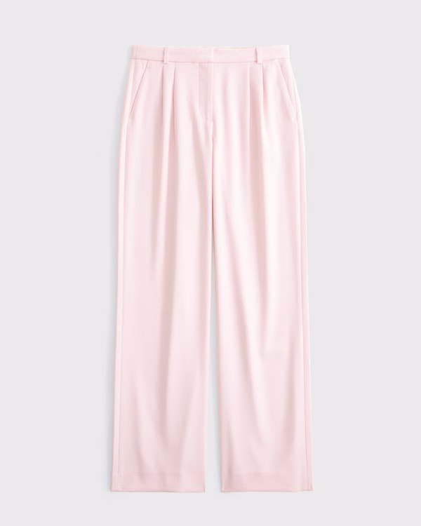 Women's Curve Love A&F Sloane Low Rise Tailored Wide Leg Pant | Women's Bottoms | Abercrombie.com | Abercrombie & Fitch (US)