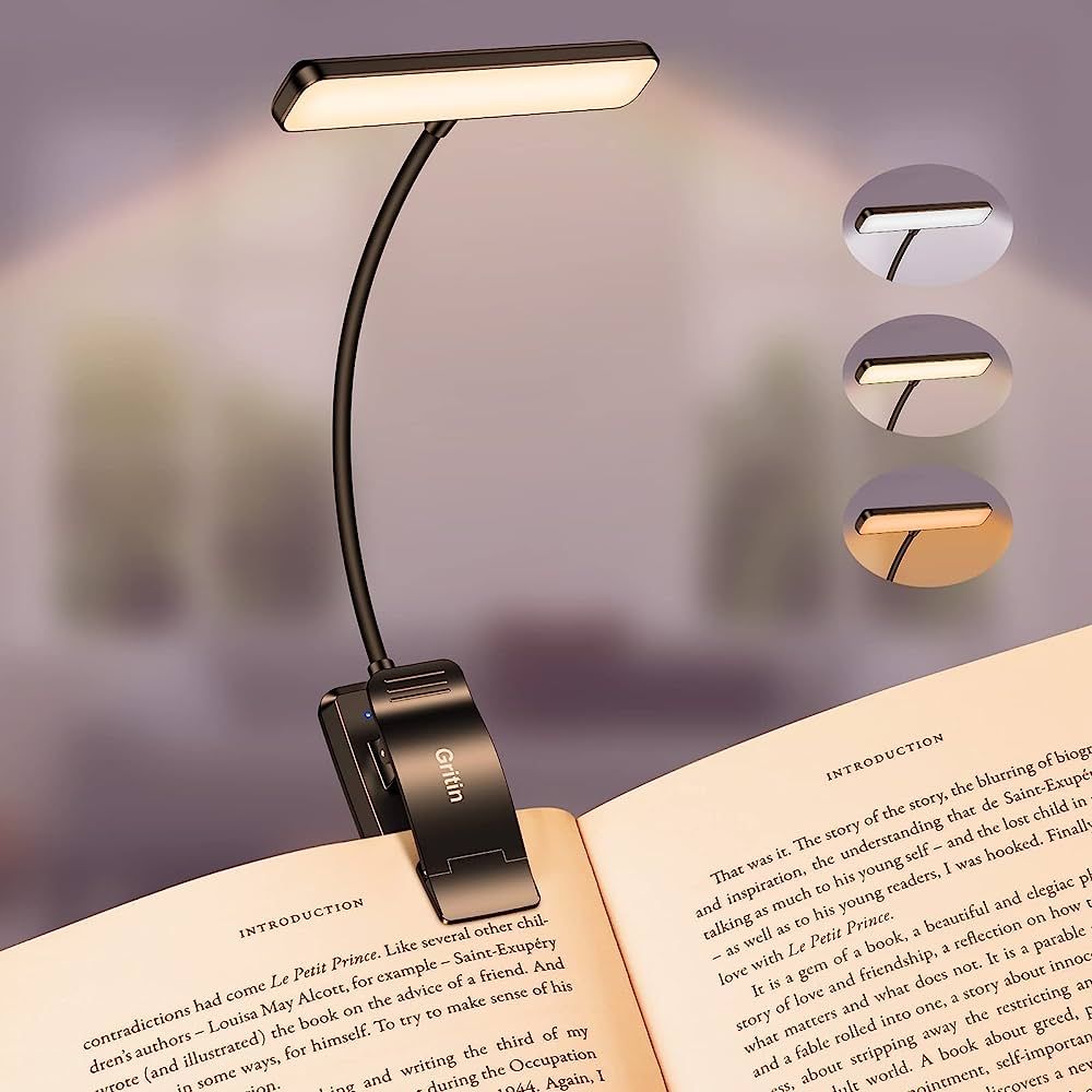 Gritin 19 LED Rechargeable Book Light for Reading in Bed with Memory Function- Eye Caring 3 Color... | Amazon (US)