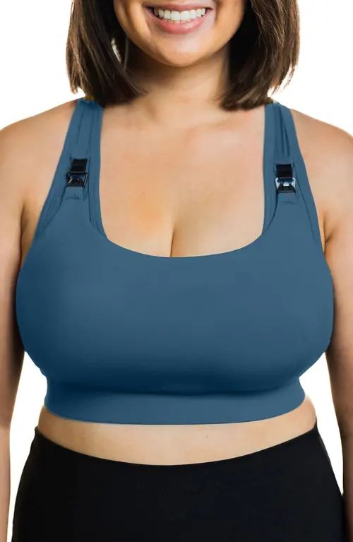 LOVE AND FIT Athena 3 Nursing Sports Bra in Pine Green at Nordstrom, Size X-Large | Nordstrom