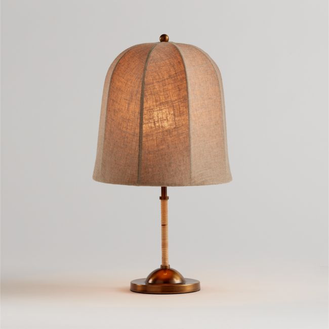 Allegra Rattan and Linen Dome Table Lamp by Jake Arnold 20.7 | Crate & Barrel