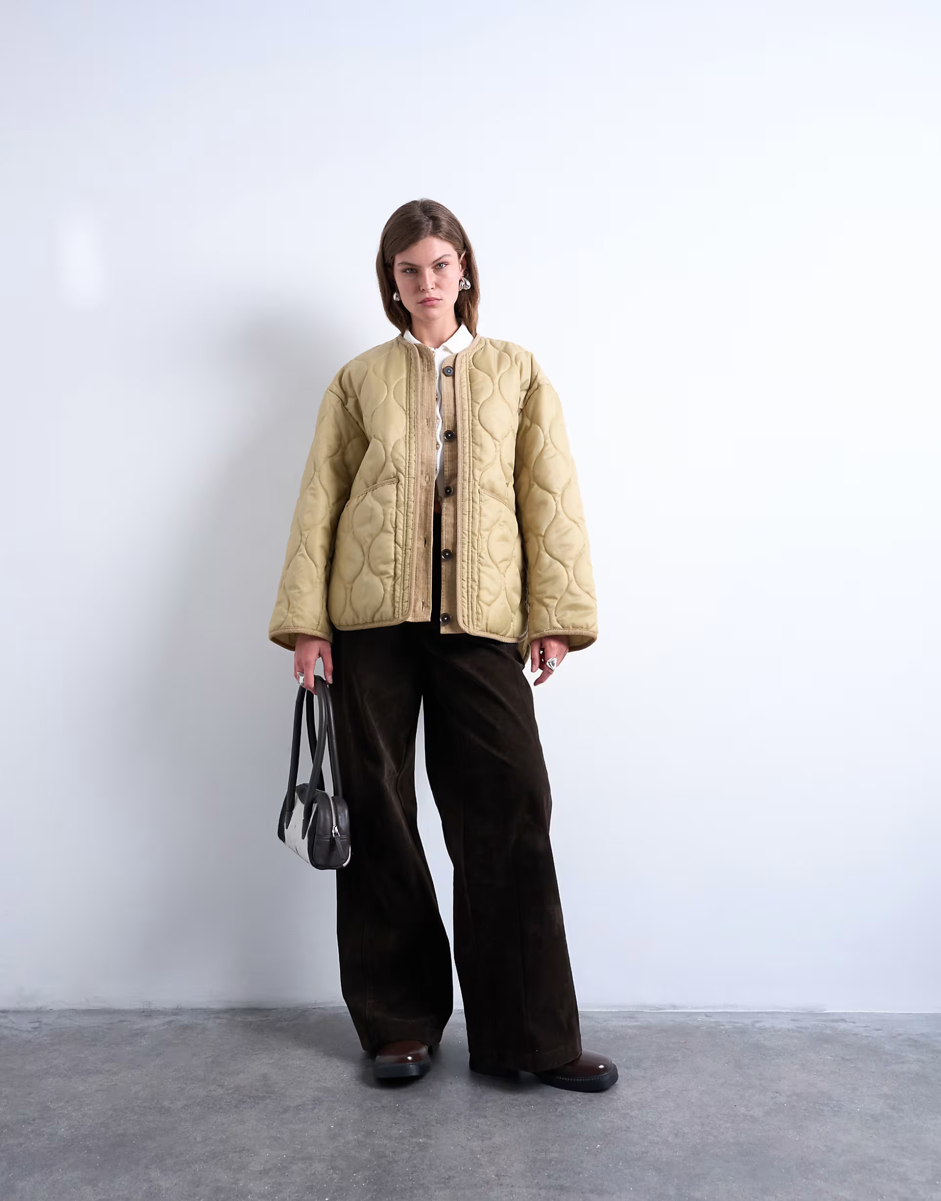 Topshop double layer fronted liner jacket in sand | ASOS | ASOS (Global)