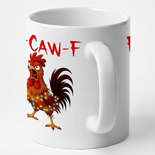 Personalized Chickens Pun Sarcastic Ceramic Coffee Cup, Funny Caw-F Chicken White Coffee Mug 11 O... | Amazon (US)
