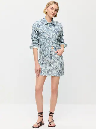 OG High-Waisted Denim Mini Skirt | Old Navy (US)
