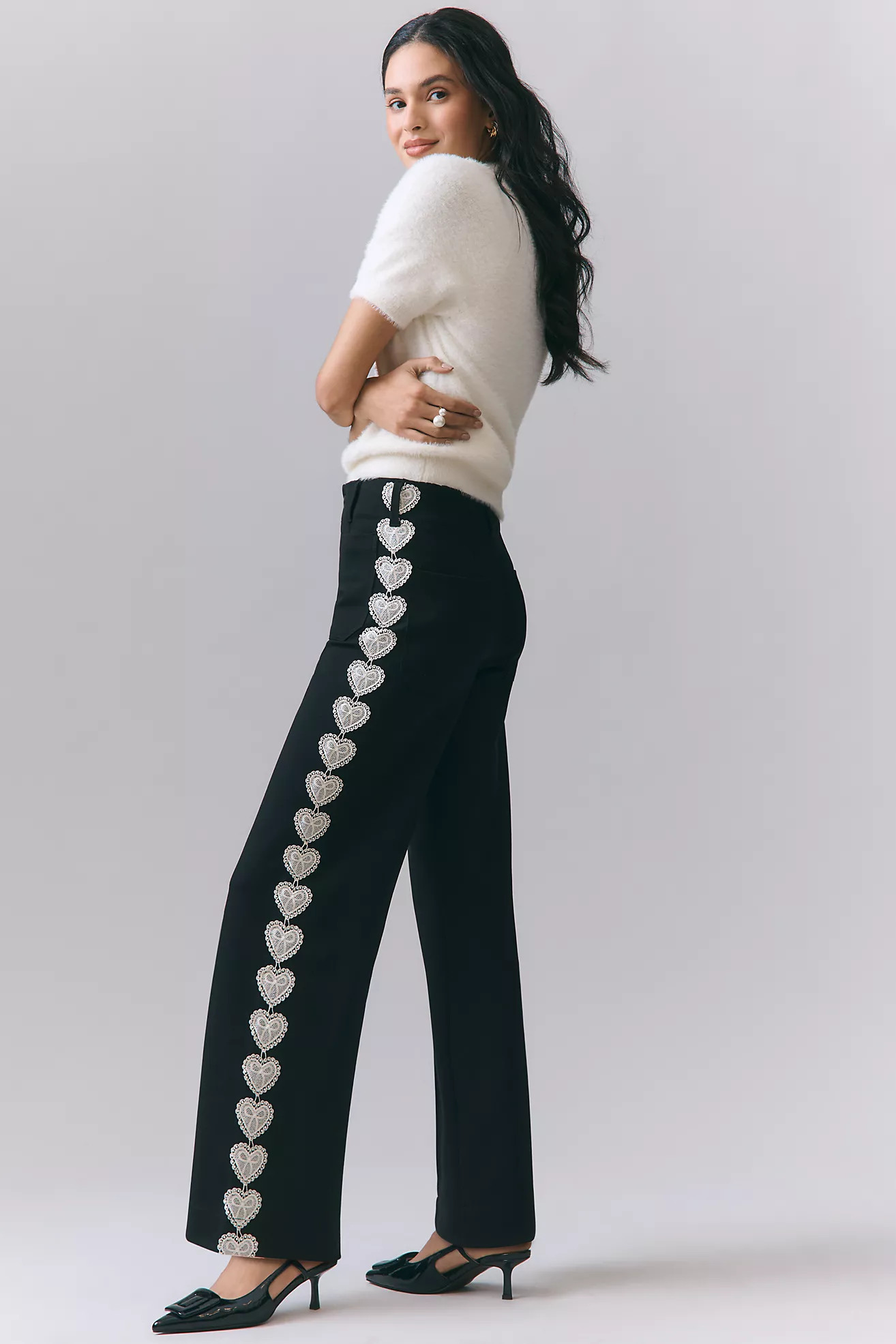 The Colette Full-Length Lacy Track Pant by Maeve | Anthropologie (US)