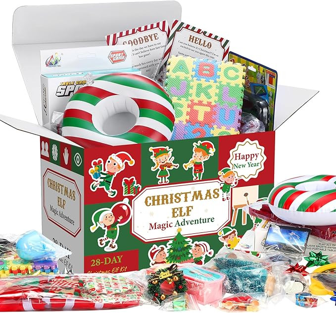 28 Day Christmas Elf Kit Christmas Elf Adventure Christmas Countdown Elf Lovers Gifts for 2024, E... | Amazon (US)