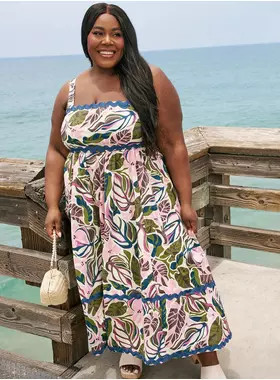 Belle Isle Maxi Babydoll Poplin Dress | Torrid (US & Canada)