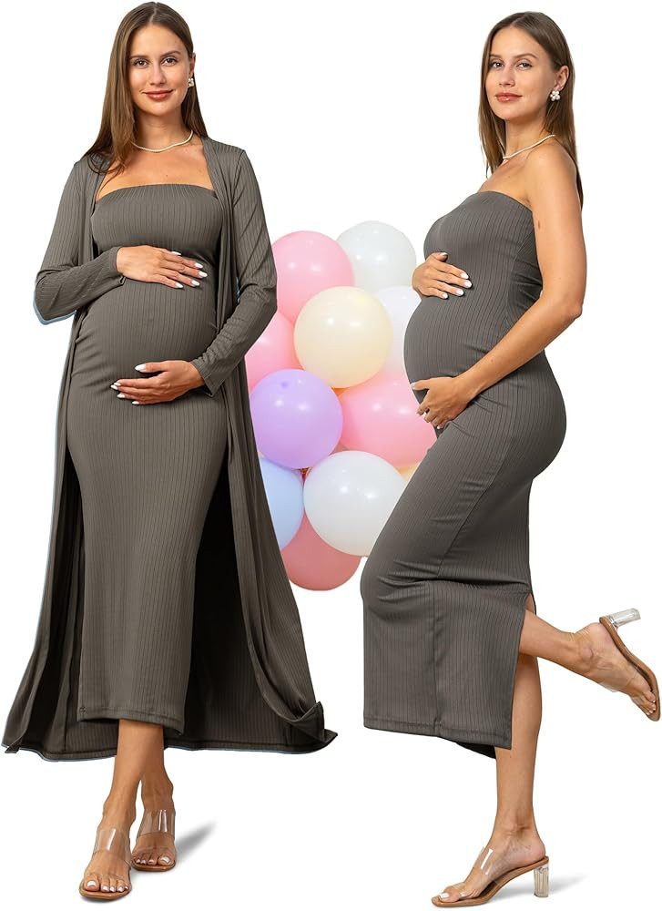 Rnxrbb Maternity Dress Bodycon Maternity Dresses Long | Amazon (US)