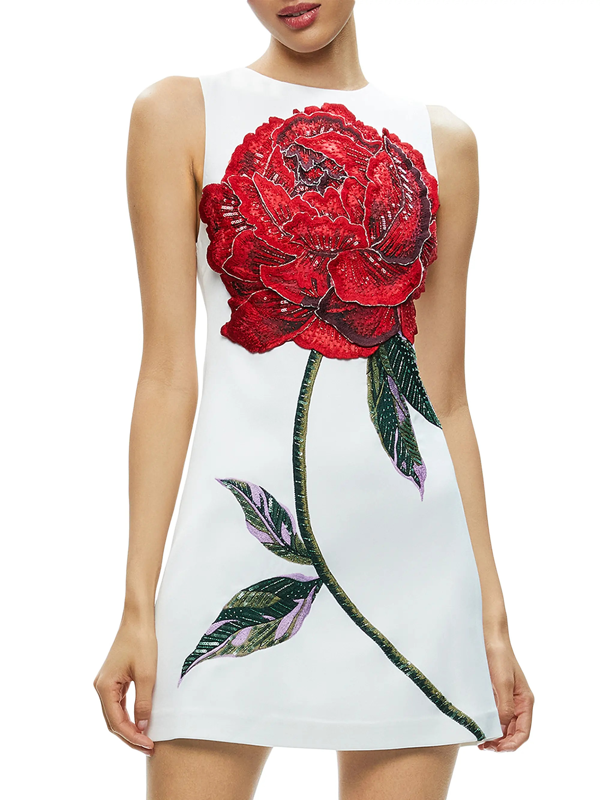Clyde Embellished Rose Shift Dress | Saks Fifth Avenue