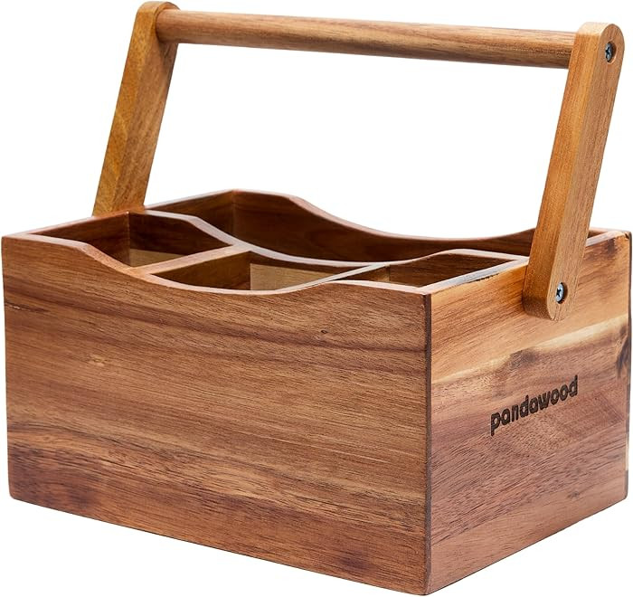 Utensil Caddy for Parties - Acacia Wood Silverware Caddy for Party Kitchen Countertop - Utensil H... | Amazon (US)