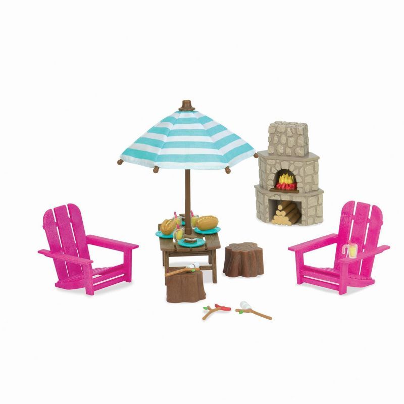 Li'l Woodzeez Miniature Playset with Toy Furniture 23pc - Outdoor Patio Set | Target