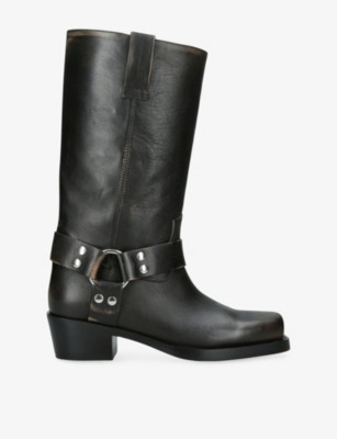 Roxy 45 Buckle-Embellished Leather Knee-High Boots | Selfridges
