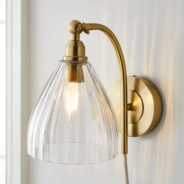 Churchgate Allexton Fluted Glass Wall Light | Dunelm (migrated)