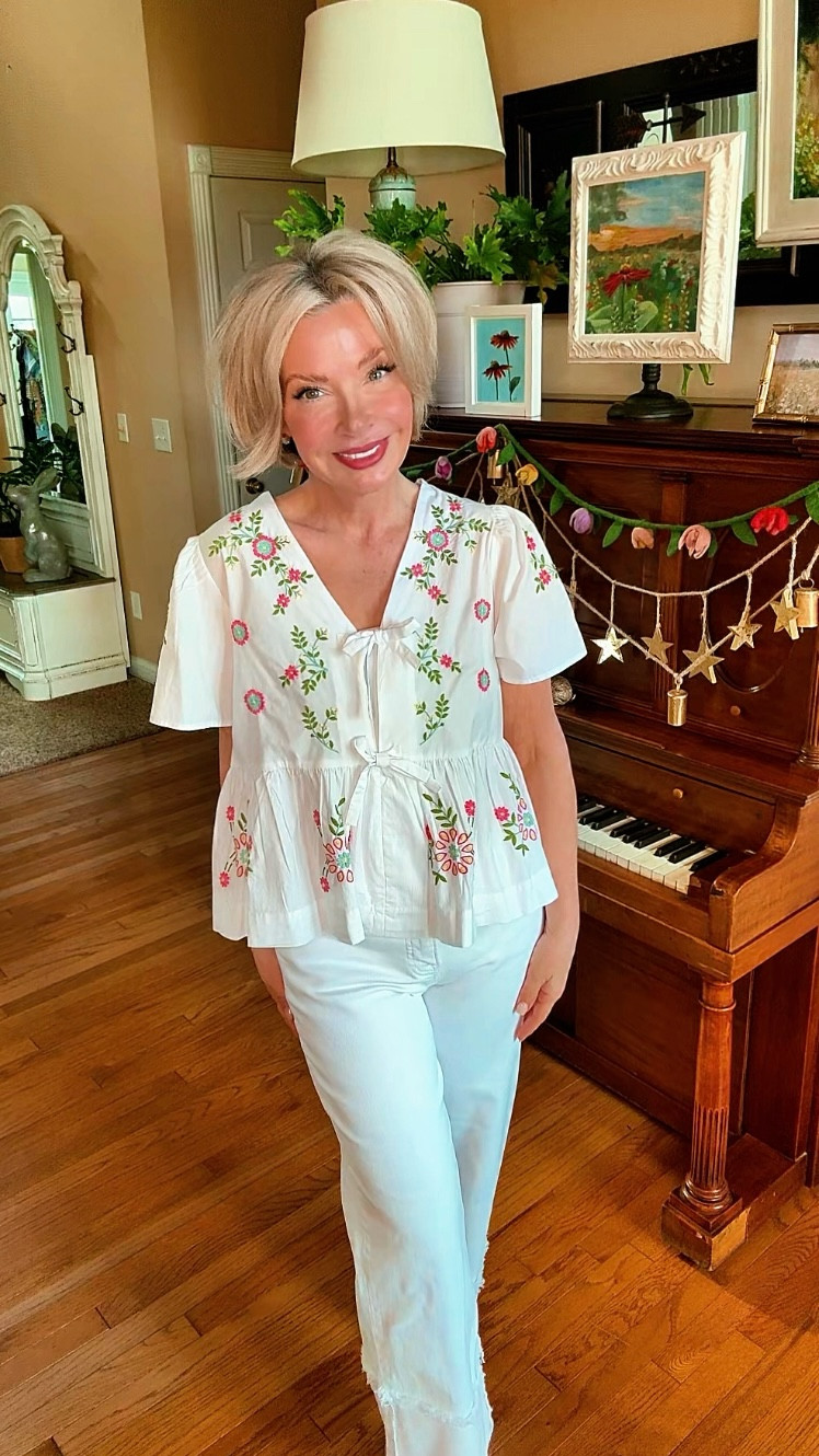Buy one. Get TWO free. Let’s not overthink this.

This Crown & Ivy top from Belk is lightweight, feminine, and full of those little embroidered details that make it feel special the second you put it on. The fit is easy, the fabric is breathable, and it lays just right without clinging.

Paired it with white denim and it’s the kind of outfit that works for lunch, errands, or just feeling pulled together at home.

And with this sale… you’re not buying one top, you’re building a whole spring rotation.

Grab your favorites before sizes disappear.

#LTKPlusSize #LTKgrwm #LTKSaleAlert