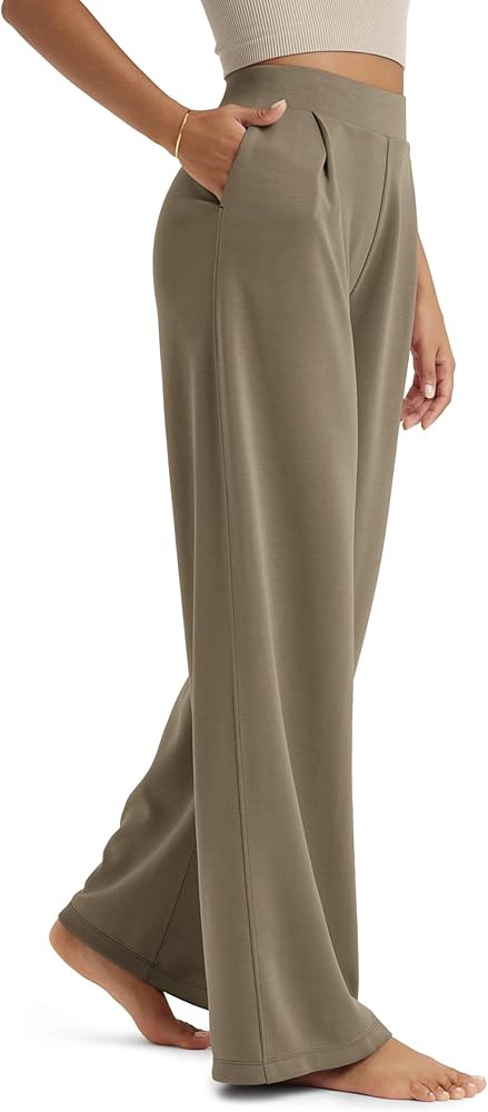 ODODOS Modal Soft Wide Leg Pants for Women High Waist Casual Relaxed Pants with Pockets-27/29"/ 3... | Amazon (US)