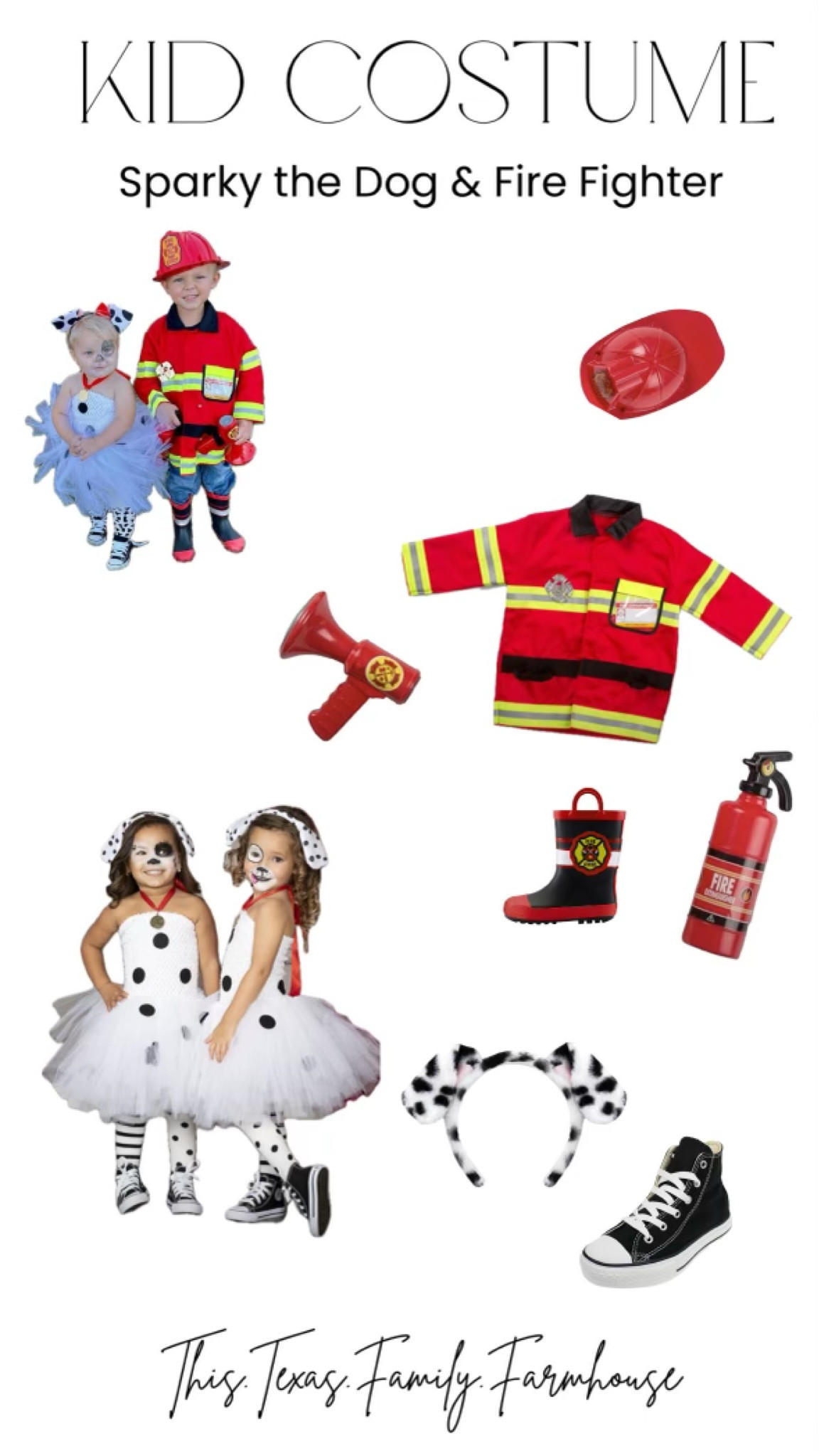 Kid Halloween Costume! Sparky the dog 🐶 + Firefighter. 🔥

Sharing some inspo on past costumes I’ve thrown together for my kiddos Halloween costumes! 

Kid costumes | 101 Dalmation | Firefighter | puppy dog | fire truck | family costumes | spooky season | Halloween fun 

#LTKKids #LTKSeasonal #LTKHalloween