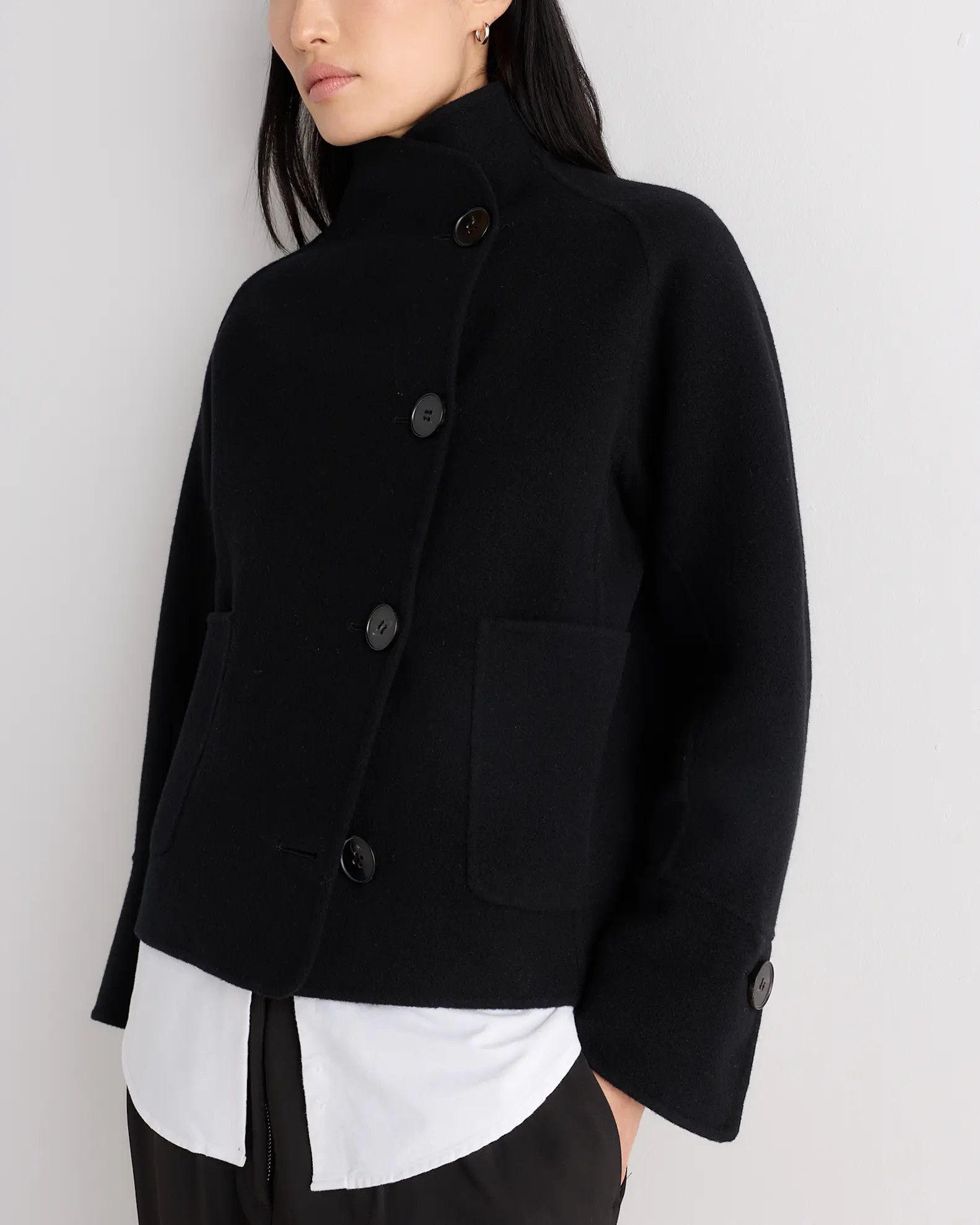 Double-Faced Merino Wool Funnel Neck Jacket | Quince