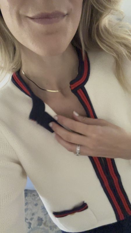 My gold herringbone necklace is 25% off today with code LEAPYEAR25 — it’s the best layering piece and a great quality that won’t tarnish!

Also linked my work outfit — love this cream cardigan (wearing size small) , navy work pants that are a longtime favorite (tts, or size down if between sizes)

#LTKsalealert #LTKSpringSale #LTKworkwear