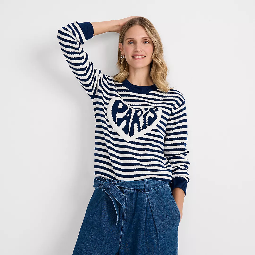 Women's Drifter Jacquard Crew Neck Sweater | Lands' End (US)