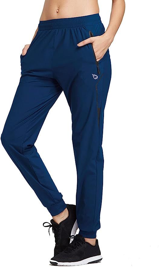 BALEAF Women's Joggers Pants Athletic Running Jogging Pants Hiking Quick Dry Zipper Pockets | Amazon (US)
