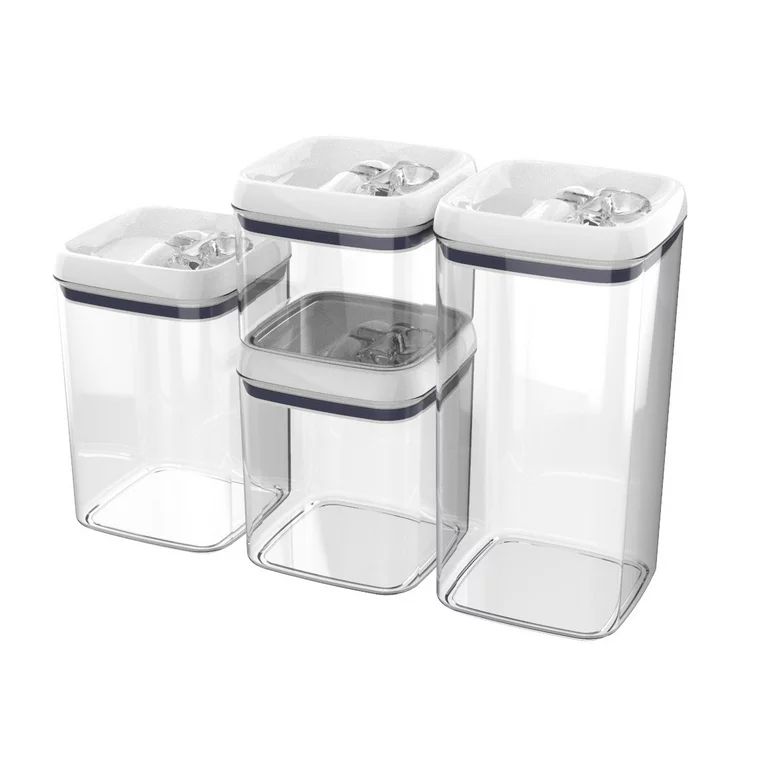 Better Homes & Gardens Canister Pack of 4 - Flip-Tite Large Square Food Storage Container Set | Walmart (US)
