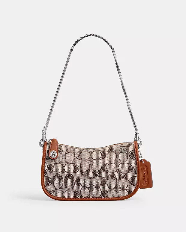 Swinger Bag 20 With Chain In Crystal Signature Jacquard | Coach (US)