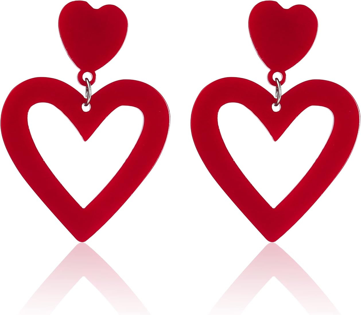 Set Heart Love Couple Colorful Stud Hoop Dangle Earrings 80 90s Retro Earrings Rectangle for Wome... | Amazon (US)