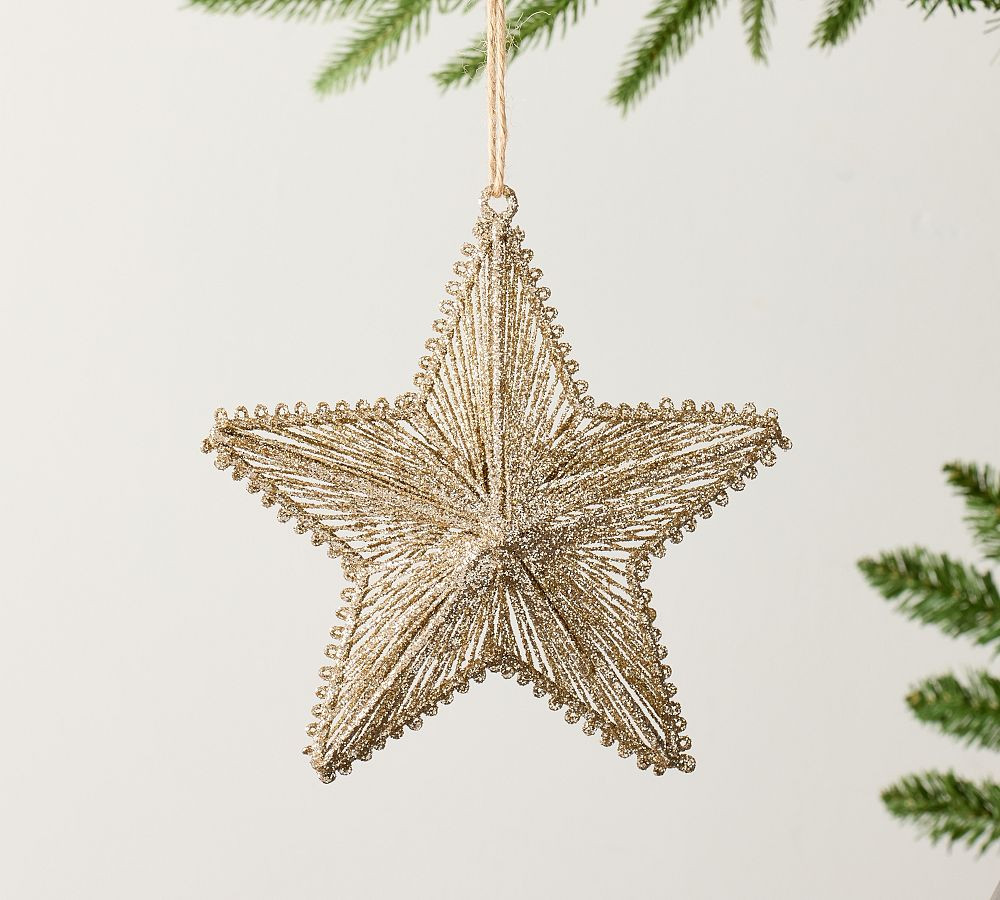 Sparkly Gold Star Ornament | Pottery Barn (US)
