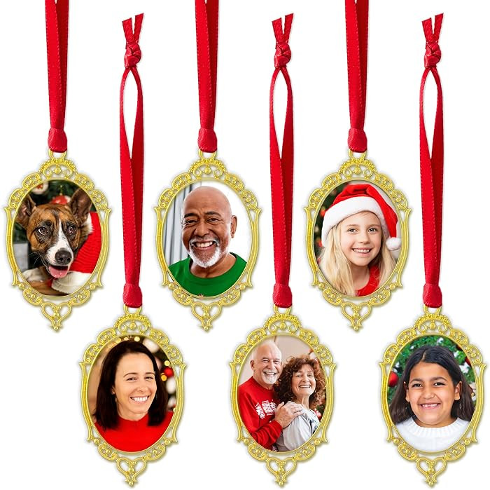 Gold Christmas DIY Picture Frame Ornaments - Victorian Style, Makes 6 Mini Vintage Ornaments for ... | Amazon (US)