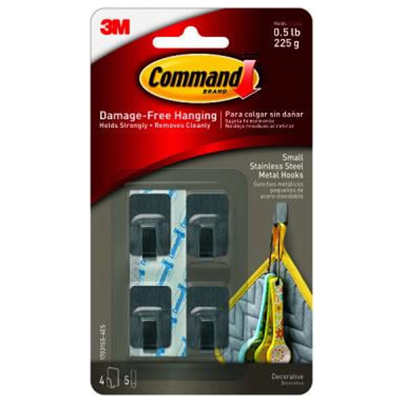Command 17031SS-4ES Hooks, Stainless Steel | Walmart (US)