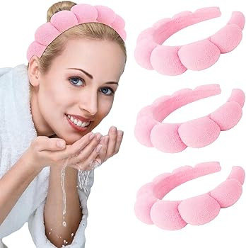 Casoty 3 Pcs Spa Headband for Washing Face, Puffy Headband for Women Girls, Skin Care Headbands, ... | Amazon (US)