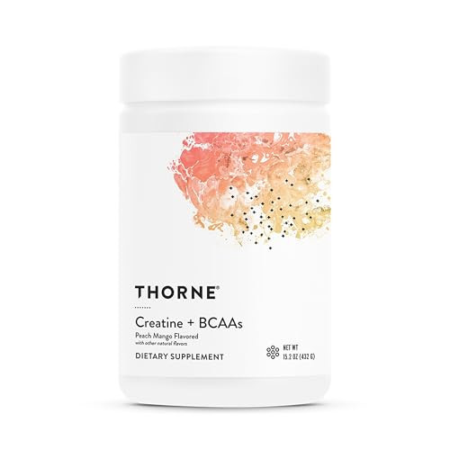 THORNE - Creatine + BCAAs - Micronized Creatine Monohydrate + BCAA Powder - Support for Muscles, Exercise Endurance & Recovery* - for Women & Men - Peach Mango - NSF Certified for Sport - 30 Servings | Amazon (US)