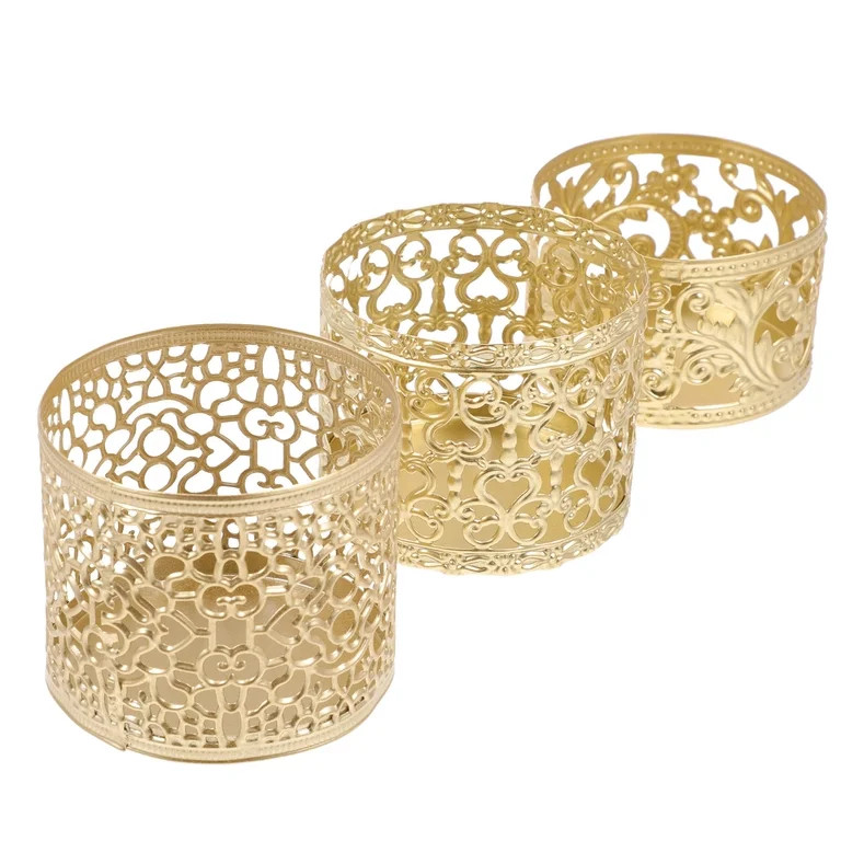 RUNROTOO Golden Candle Holder 3Pcs Iron For Home Living Room And Bedroom Decor | Walmart (US)