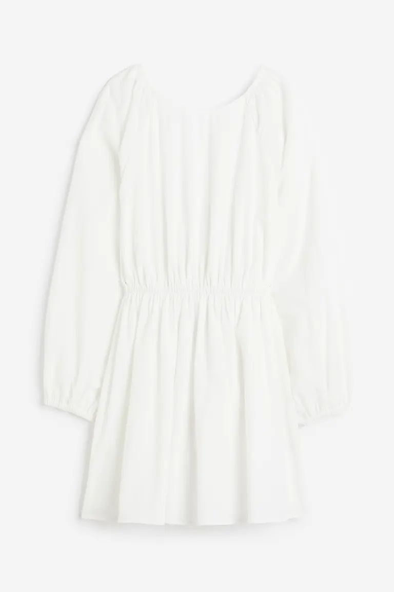 Balloon-sleeved Open-backed Dress | H&M (US + CA)