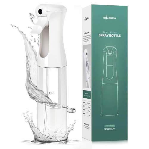 Aquableu Spray Bottle for Hair – Continuous Mist Spray Bottle for Hair Care, Styling, Cleaning, Plants, Pets & Essential Oils (Clear, 10oz) | Amazon (US)