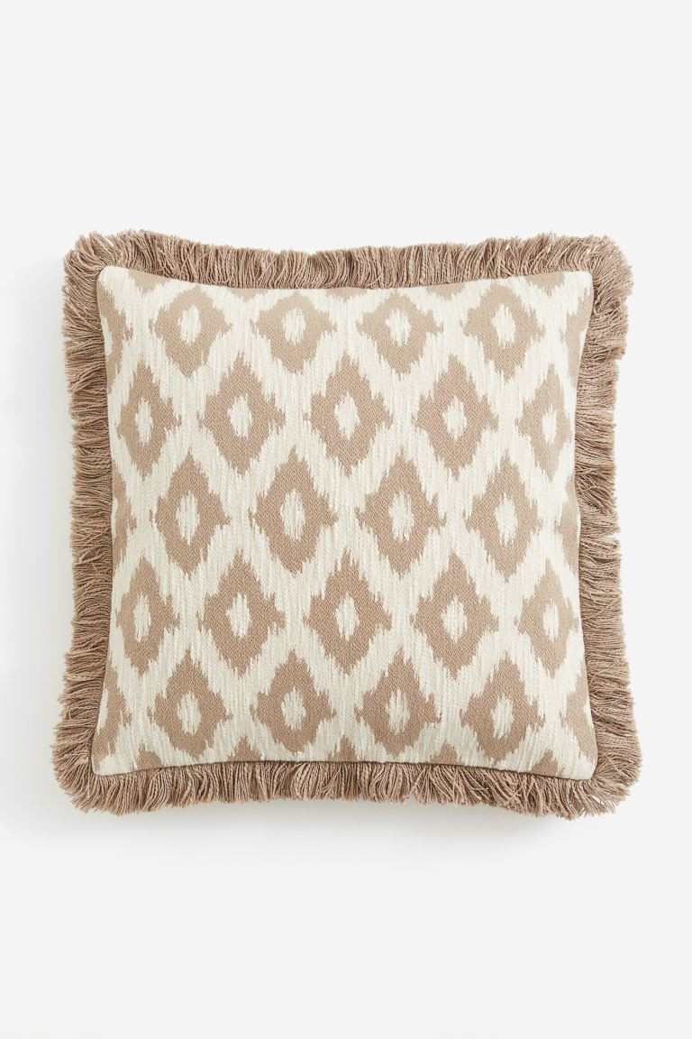 Jacquard-weave cushion cover - Beige/Patterned - Home All | H&M GB | H&M (UK, MY, IN, SG, PH, TW, HK)