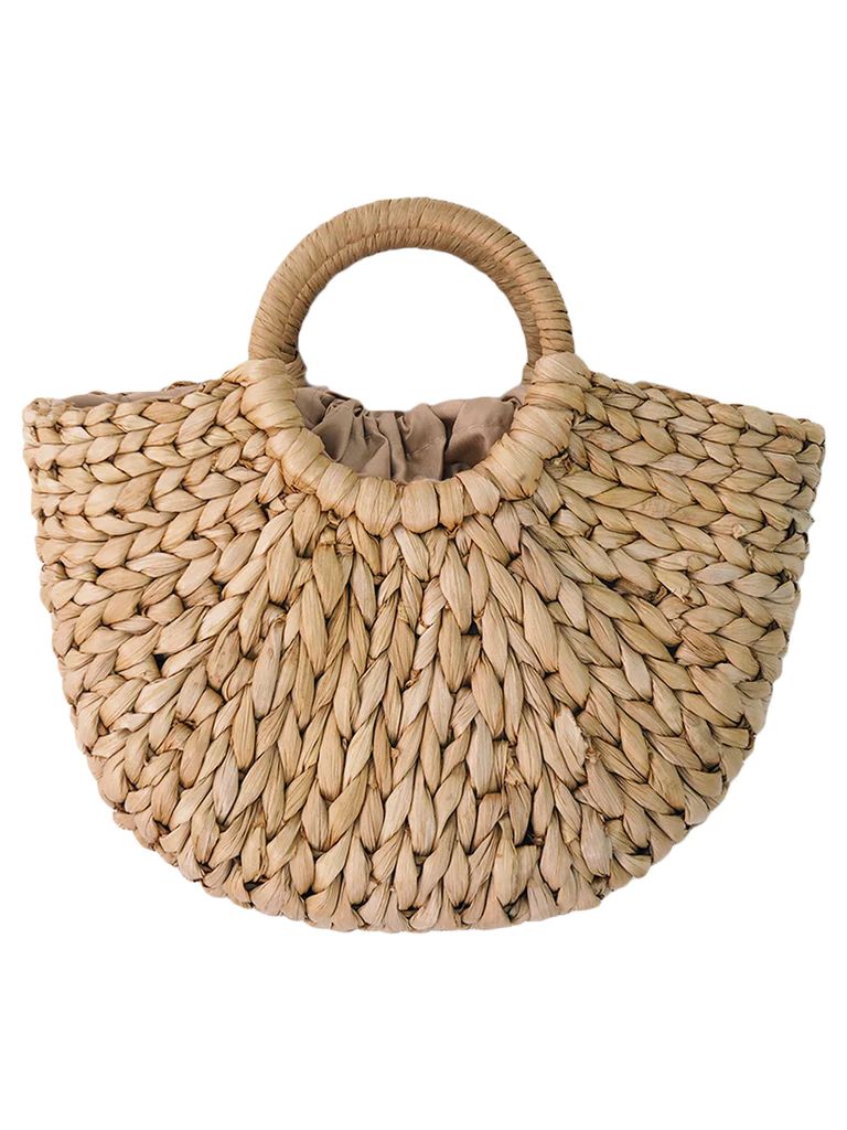 'Madison' Rattan Half Moon Bag | Goodnight Macaroon