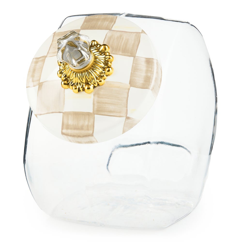 Cookie Jar with Mocha Check Lid | MacKenzie-Childs