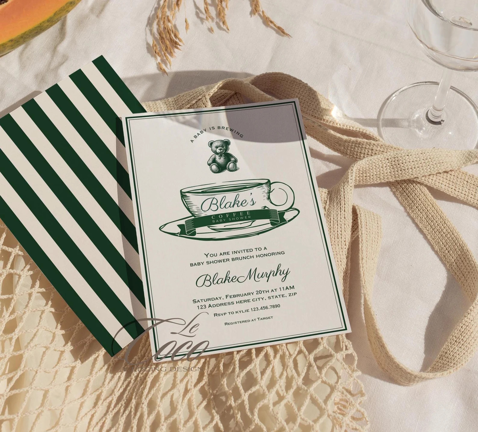 Baby is Brewing Shower Invitation: Polo Bear Brunch (digital Invite) - Etsy | Etsy (US)