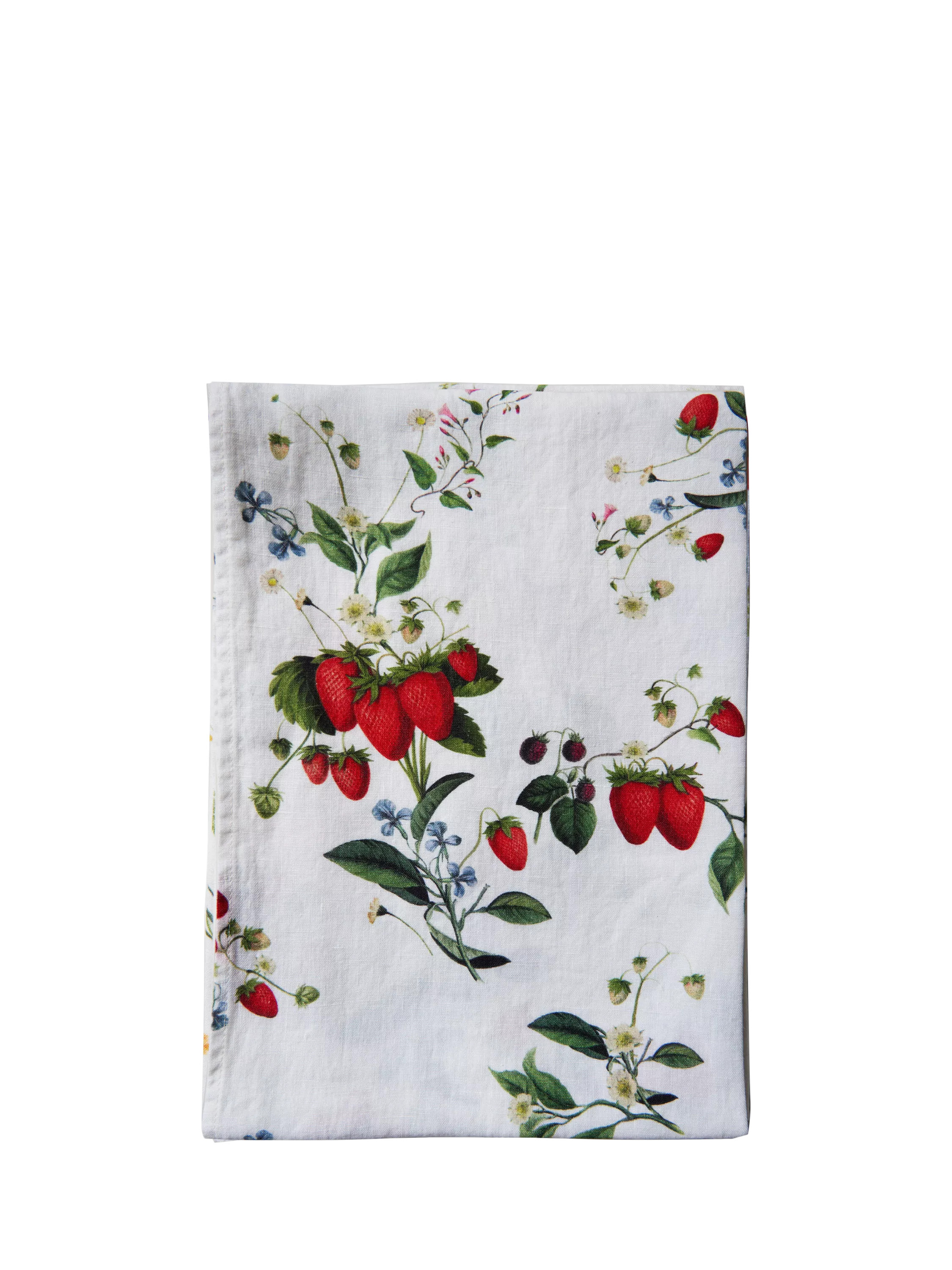 By Hope Wild Strawberry Linen Table Runner, 200cm, White/Multi | John Lewis (UK)