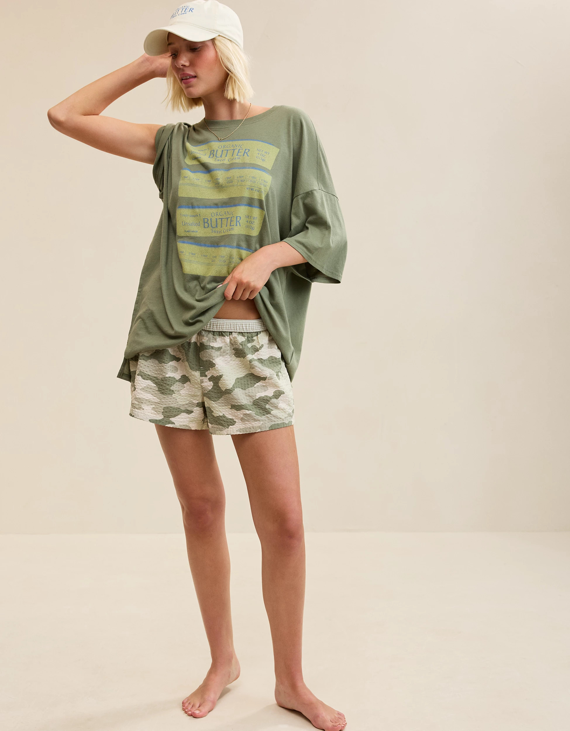 OVERSLEPT by Aerie Around Town Seersucker Boxer | Aerie