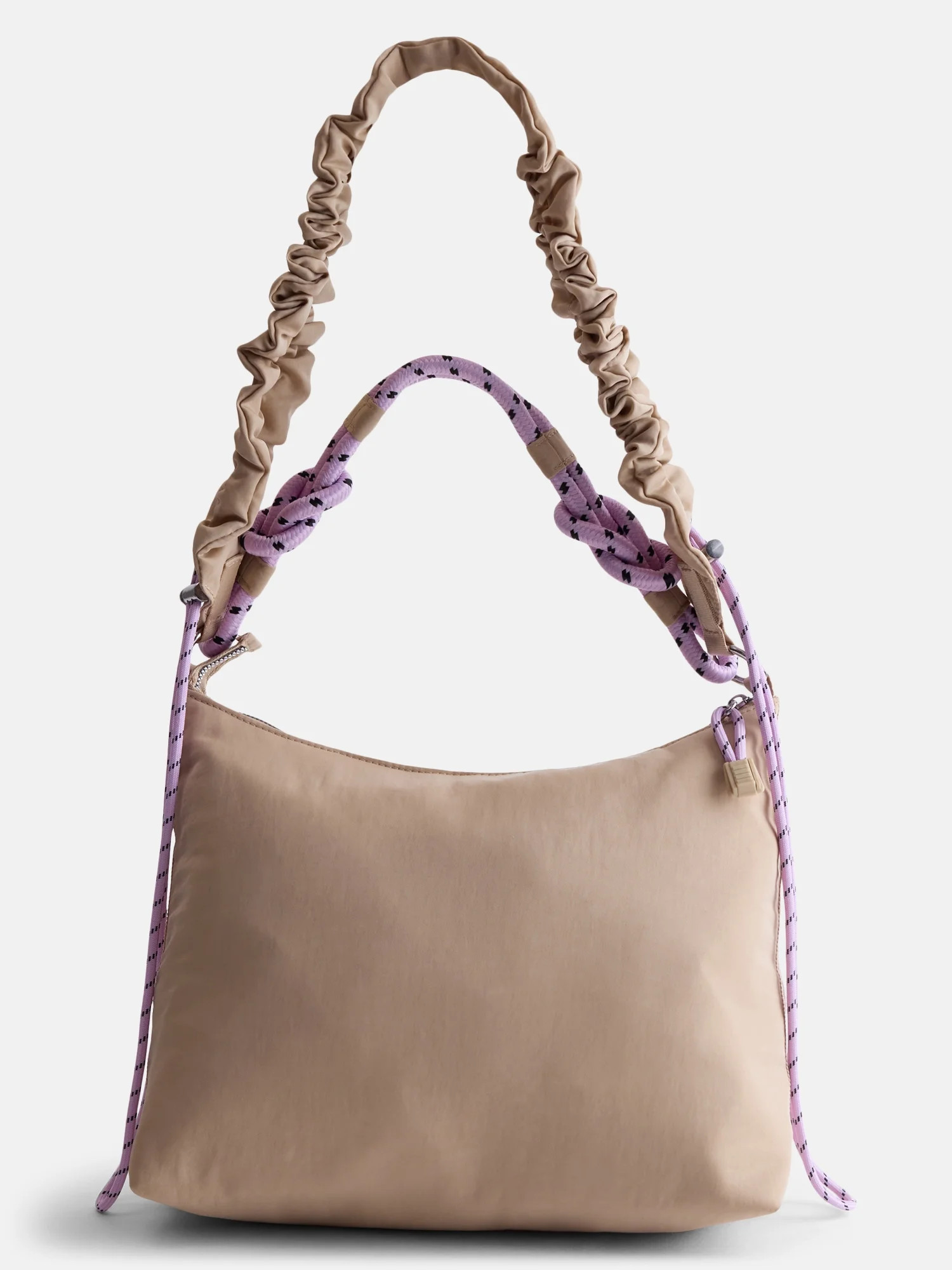 No Boundaries Women’s Medium Nylon Tote with Crossbody Scrunch Strap, Tan | Walmart (US)