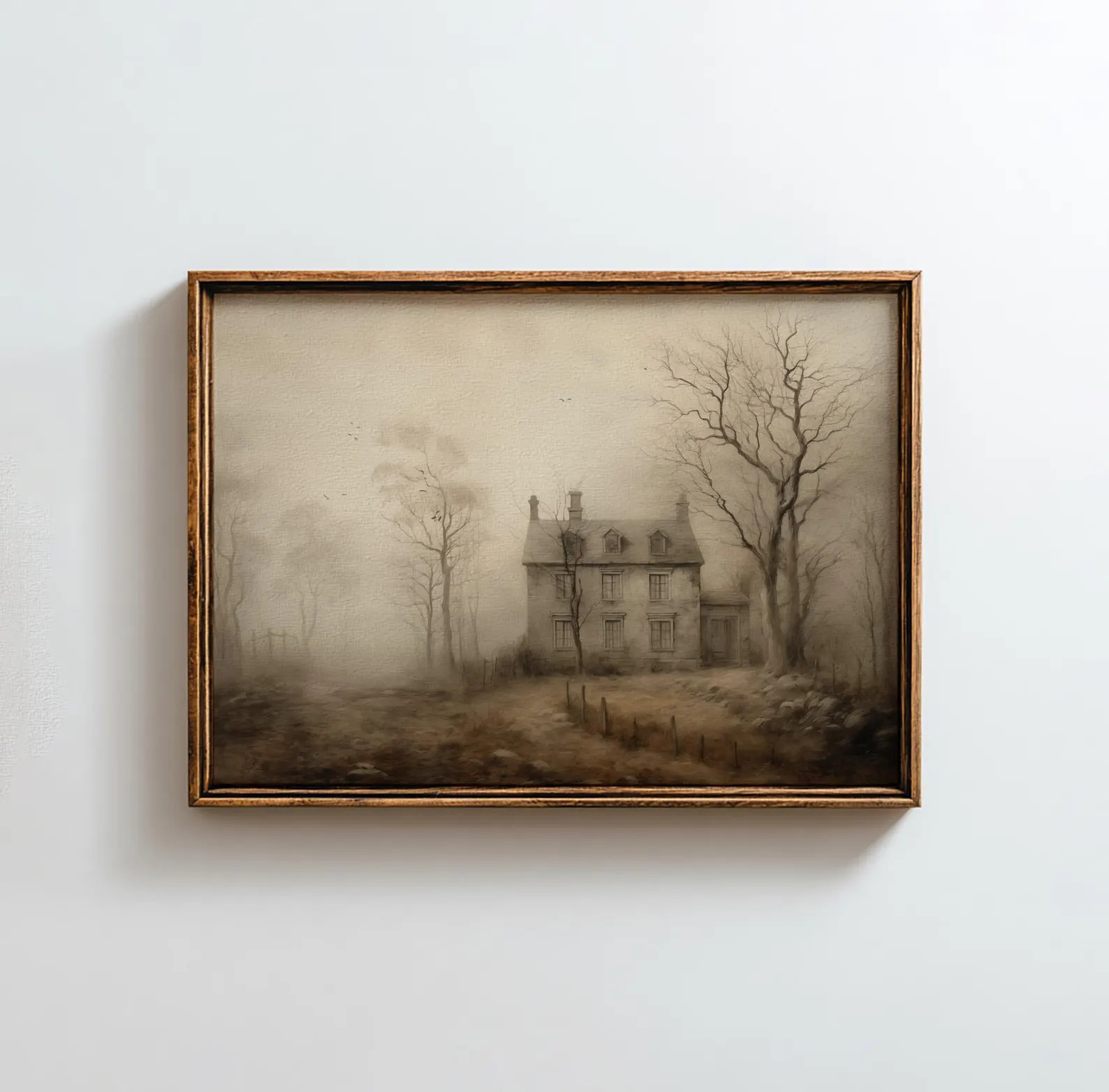 Vintage Wall Art, Old Haunted House, Antique Oil Painting, French Country Print, Dark Cottagecore... | Etsy (Global)