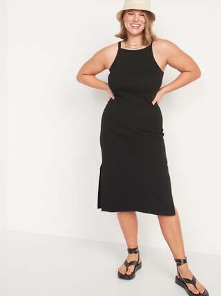 Fitted Rib-Knit Midi Cami Dress for Women | Old Navy (US)