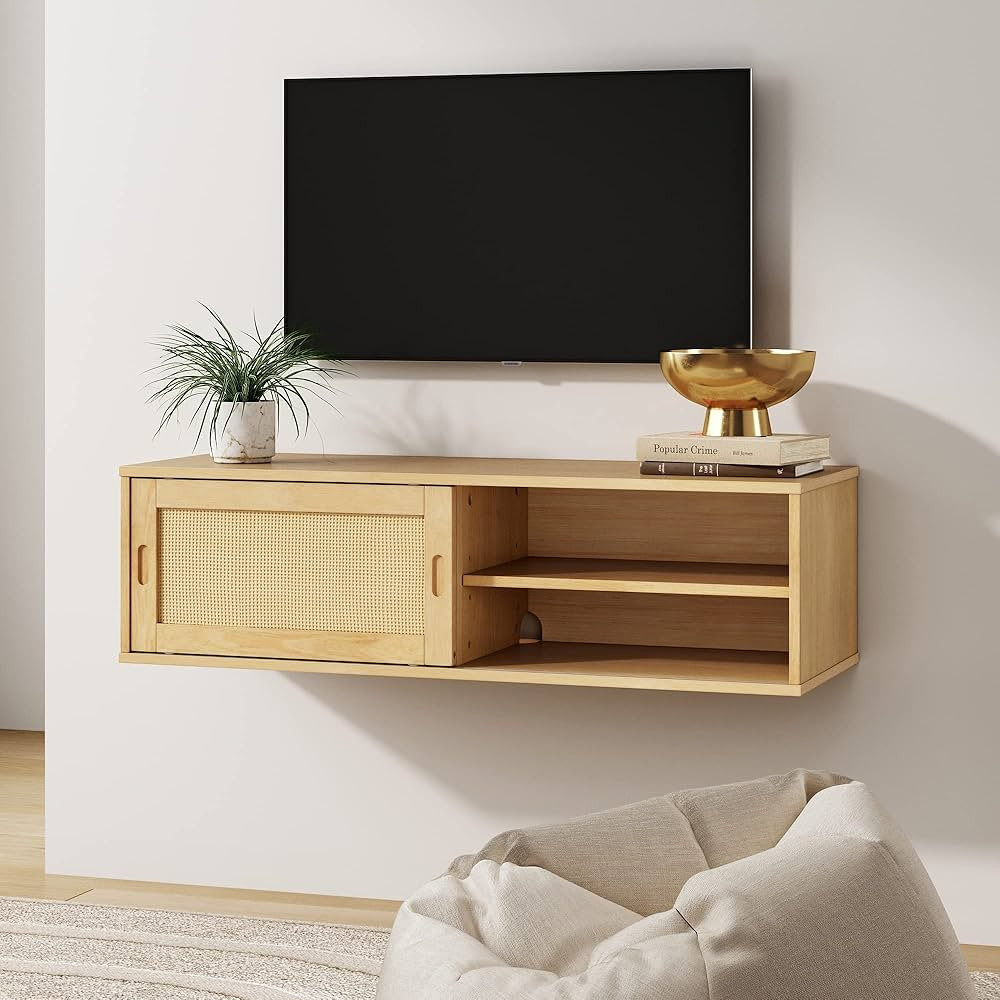 Nathan James Keanu Mid-Century Modern Bohemian Floating Wall Mounted Media Entertainment TV Conso... | Amazon (US)