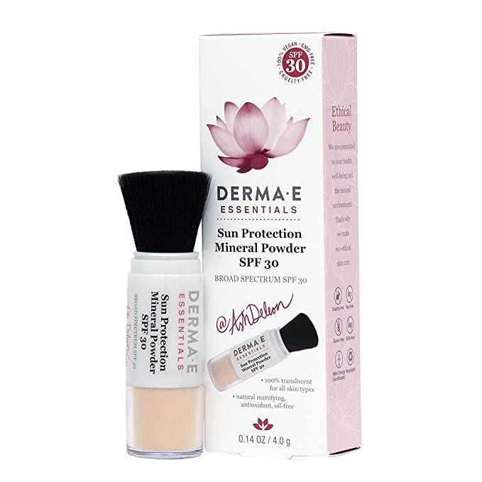 DERMA E Sun Protection Mineral Powder SPF 30 – All Natural Matte Face Powder Sunscreen – Non-... | Amazon (US)