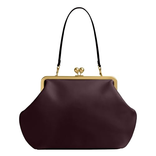 Coach Large Kisslock Frame Bag in Signature Canvas, B4/Black Currant | Amazon (US)